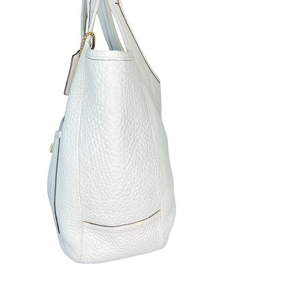 Coach Ergo Legacy Pebbled Cream White Leather XL Travel Tote Bag Satchel 11640 - Picture 4 of 9
